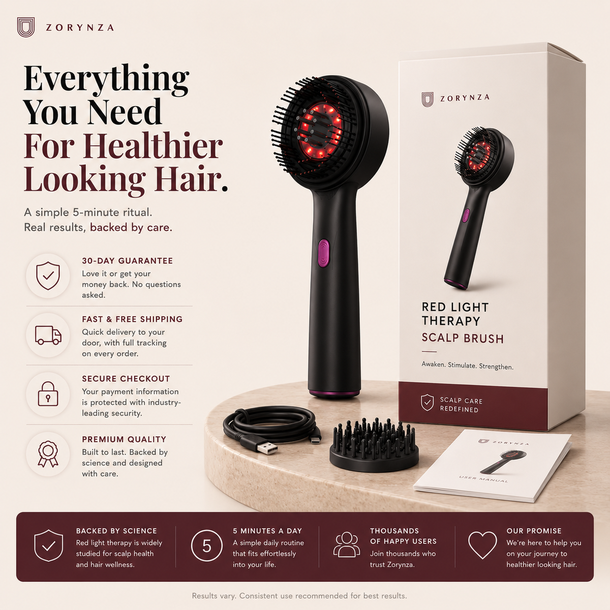 Zorynza™ Red Light Scalp Brush